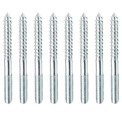 MroMax M6 x 70mm Hanger Bolts, Self Tapping Screw, 8Pcs