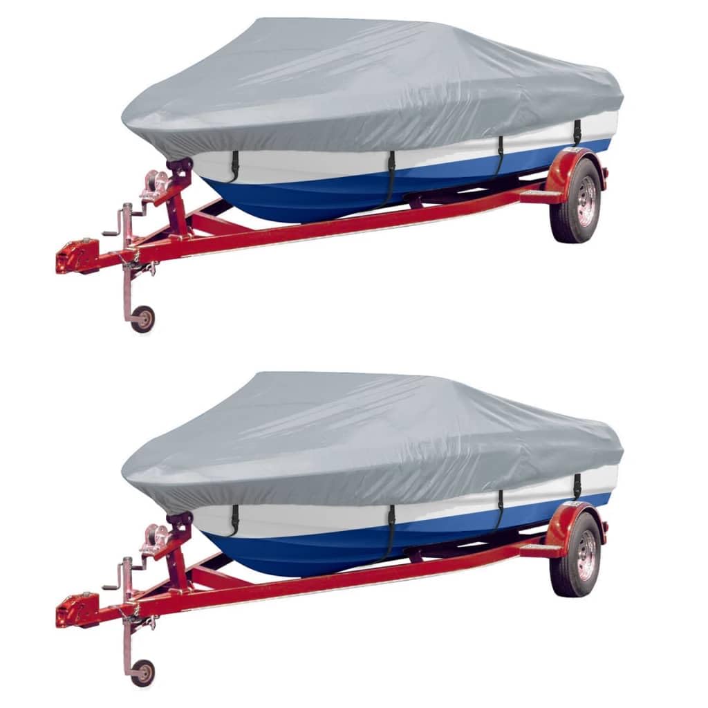 Gancio per barca, 2 pezzi, grigio, lunghezza 488-564 cm | poliestere rivestito con pigmenti, doppie cuciture, cordino elastico, impermeabile, per ancoraggio e stoccaggio