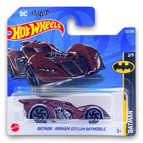 Image of Hot Wheels 1:64 Batman Arkham Asylum Batmobile 3+ Yrs Age (Maroon)