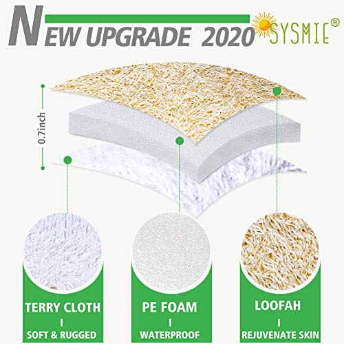 3 Packs Exfoliating Loofah Sponge Pads,Large 5”X 7”-100% Natural Luffa And Terry Cloth Materials,Premium Loofa Sponge Scrubber Body Glove Close Skin For Men And Women,Perfect For Bath Spa And Shower #TOP4