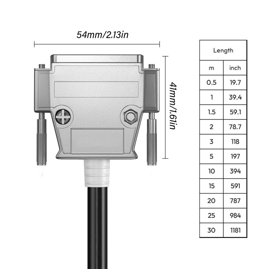 ZEPFJHE 50cm-30m Length 44Pin Extension Cable, Male Female Connectors DB44 Connection Cord Wire Date Line for Industrial Use