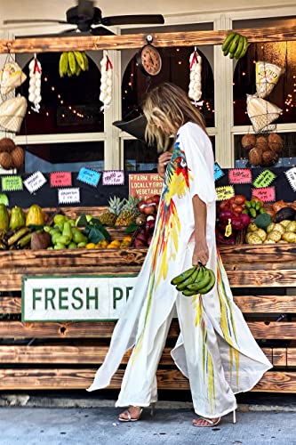 QPQ Womens Kinomo Cover Up for Swimwear Long Kimono Cardigans Side Split Beach Coverups3