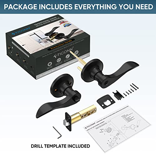 Ticonn Traditional Wave Style Reversible Door Lever, Door Handle For Interior Doors And Closet thumb #4