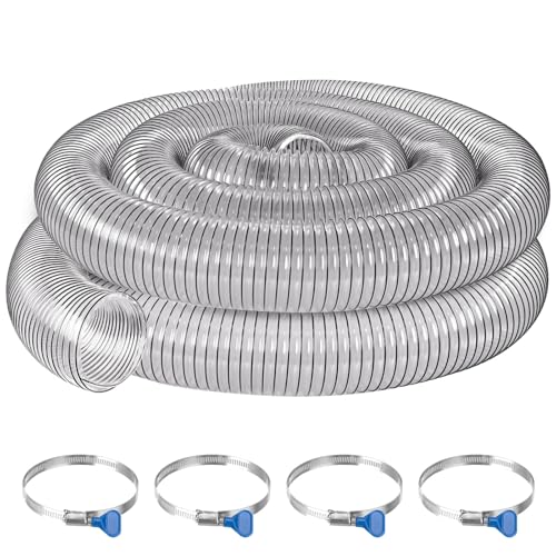 Dust Collection Hose 4x20 Puncture-Resistant Flexible PVC Fume Hose