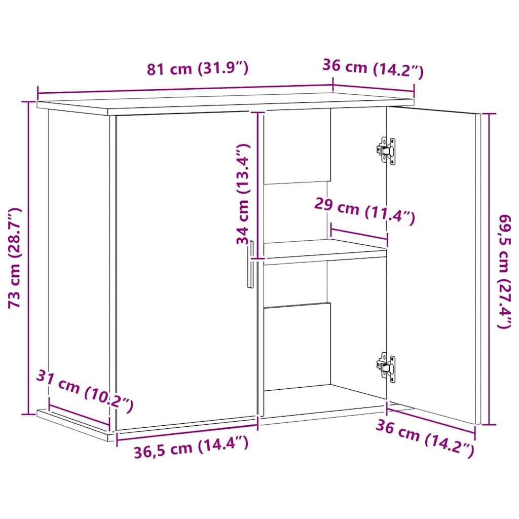 vidaXL Aquariumständer, Aquarium Unterschrank mit viel Stauraum, Aquarium Tisch mit stabiler Oberplatte, Aquariumschrank Aquarium Halter, Räuchereiche Holzwerkstoff