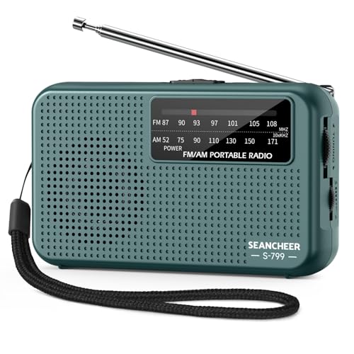 799 Mini Radio AM FM, Battery Operated Radio with Lanyard, Excellent Reception, Portable Radios AM FM, Transistor Radios with Headphone Jack, Antenna, Weight 2.7oz