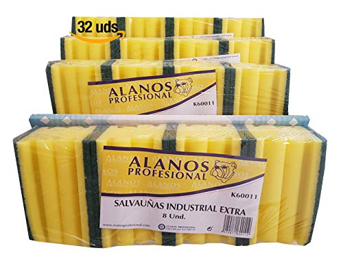 Alanos Profesional 32 Estropajos Salva uñas con Fibra Verde y Esponja para una Limpieza Cover