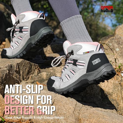Image of R CORD Hiking Boots Women Waterproof Non-Slip Womens Hiking Shoes Comfortable Outdoor Womens Hiking Boots Walking Boots Hiking Shoes Women