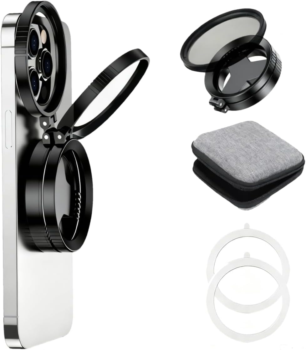 GetZget® Magnetic 52mm Circular Polarized Lens Filter Foldable Adaptor with Rotatable Polarizer CPL Filter Compatible with iPhone 17/16/15/14/13 and Android VIVO/REDMI/Samsung/Oppo/XIAOMI-picture-20