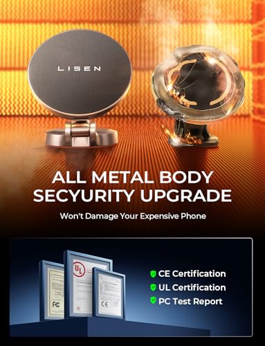 Lisen 2E769 For Magsafe Car Mount Charger, 15W Fast Charging Ultra Magnetic Car Phone Holder [Mini & Metal] thumb #1