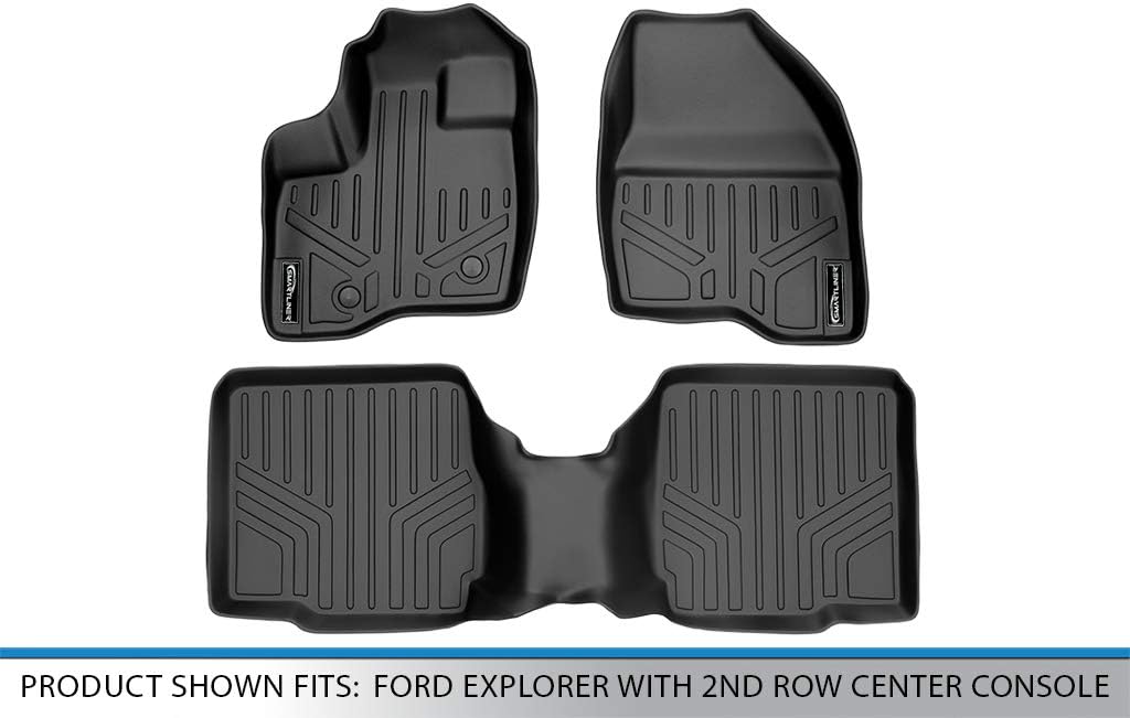 SMARTLINER Custom Fit Floor Mats 2 Row Liner Set for 2011-2014 Ford Explorer