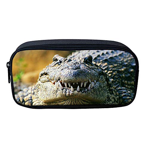 Beauty Collecctor Animal 3D Lápis Bolsas para Meninas Crianças Lona Caneta Case Zíper Macio Estojo de Papelaria Maquiagem Bolsa de Cosméticos, CA_pencil_case_animal_HBC18258K, crocodile, one-size
