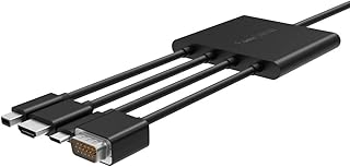 Belkin Multiport Adapter, HDMI Digital AV Adapter â€“ Mini DisplayPort, USB-C, HDMI, VGA to HDMI Adapter, Supports 4K UHD and Audio