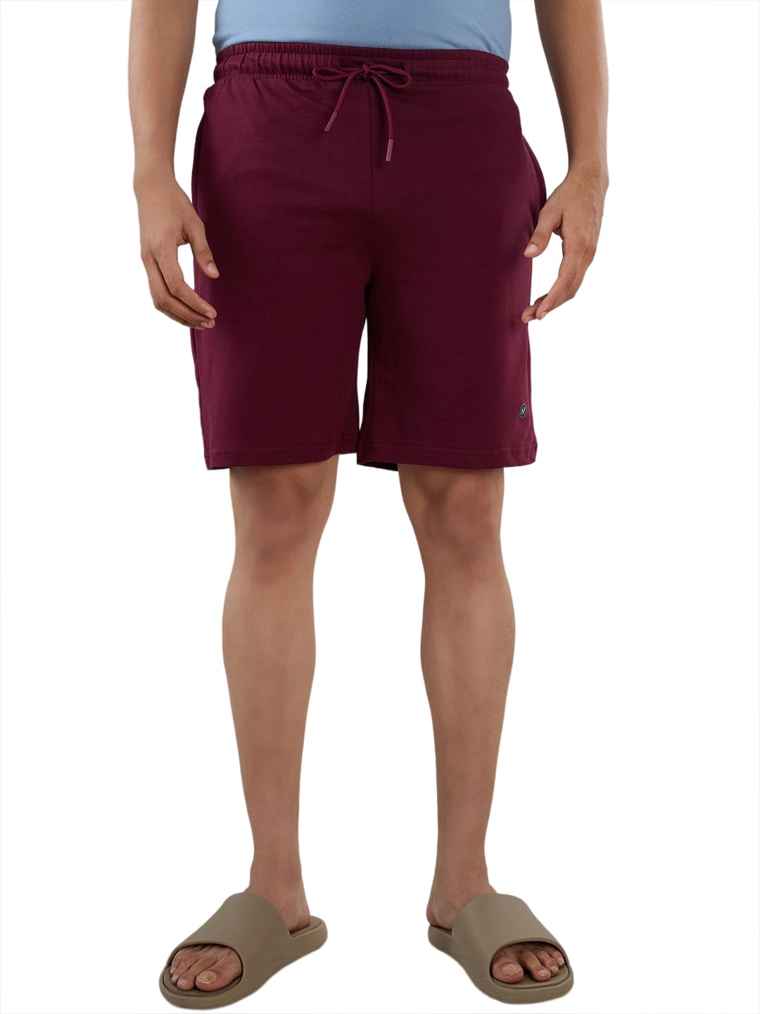 sleepz by raymond Men Regular Fit Solid Pattern Pure Cotton Flat Front Lounge wear Shorts-picture-33