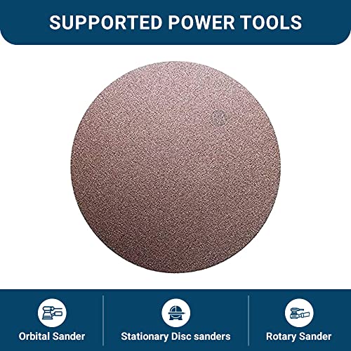 Image of Benchmark Abrasives PSA No Hole 12 Inch Sanding Discs Adhesive Back with Aluminum Oxide Grains Automotive Orbital Sander Sandpaper - 12 Inch Sanding Disc - Surface Blending (10 Pack), 180 Grit