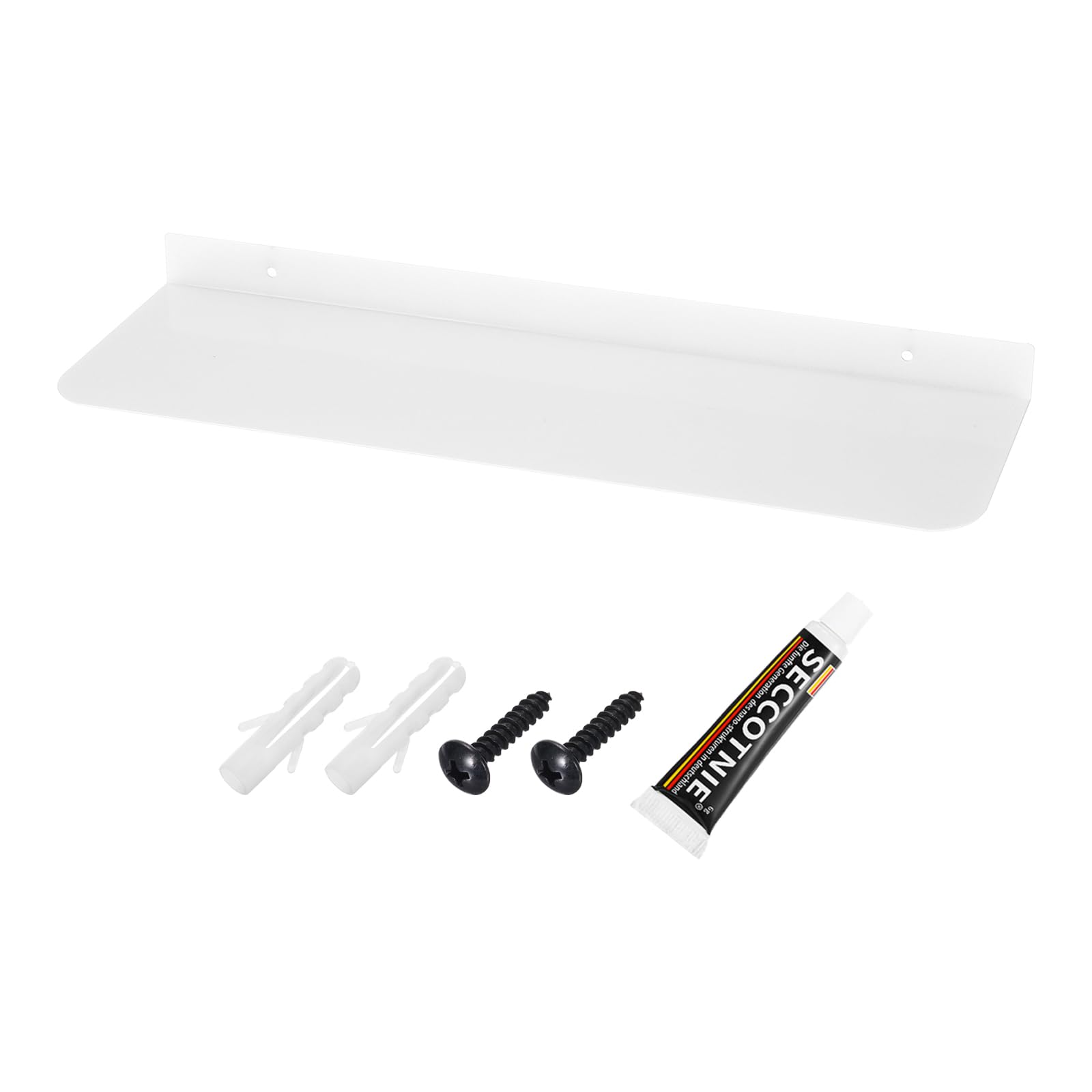 Étagère murale flottante en métal noir de 40 cm pour salon et chambre