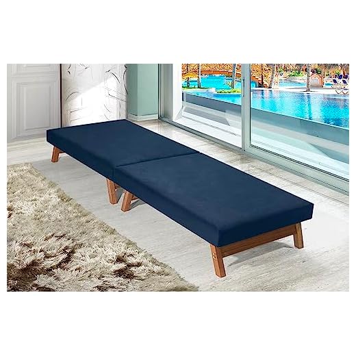 Cama Dobravel Portatil Azul 170x60 Com Colchão Emutido -Pes Madeira Maciça -P/Ate 130 KG