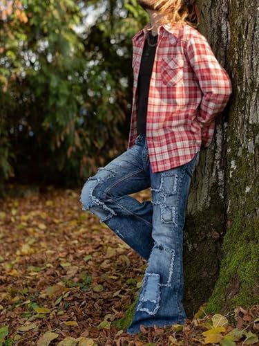 Men's 70s Retro Flared Jeans - Relaxed Fit Stretch Denim Pants with Bell Bottom3