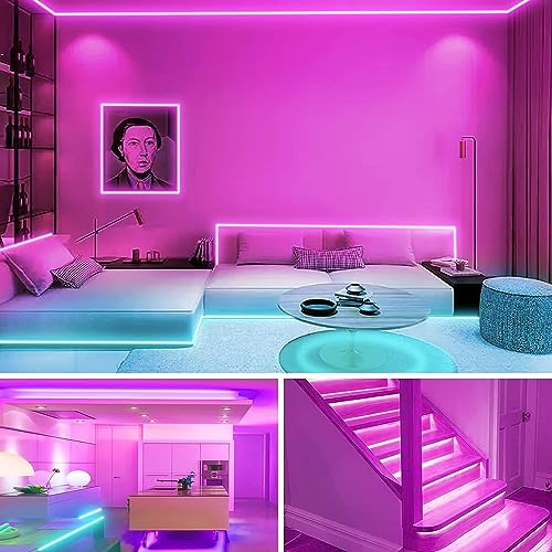 KSIPZE 30m Led Strip Lights RGB Music Sync Color Changing, Led Lights with Smart App Control Remote, Lights for Bedroom Lighting Flexible Home Decoration - Image 7