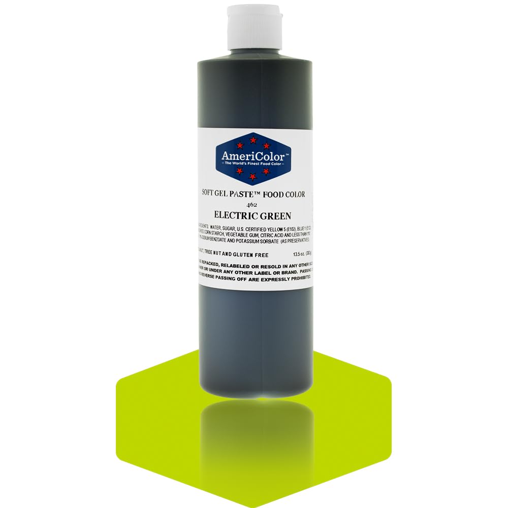 ELECTRIC GREEN 13.5 Ounce Soft Gel Paste Food Color