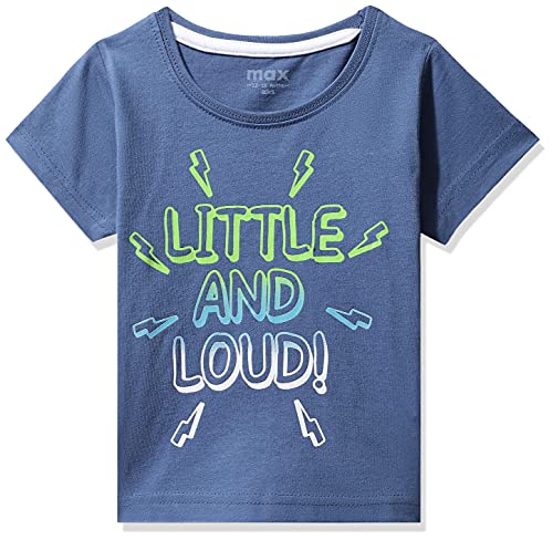 Image of Max Boys Typographic Print Crew Neck Regular Fit T-Shirt