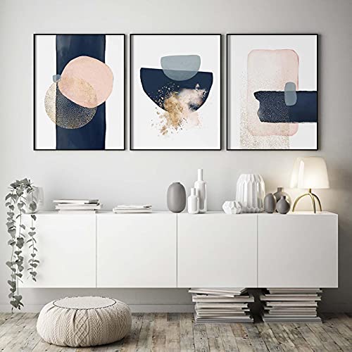 Affiche d'art mural abstrait peinture sur toile moderne déco salon 60x90cm x3