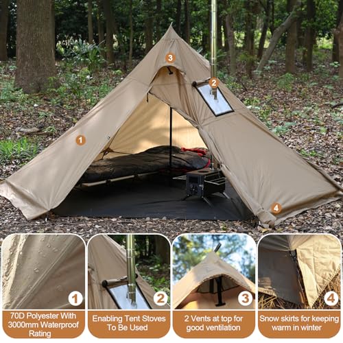 Carpa tipi ligera con estufa 1-2 personas 4 estaciones miniatura 4