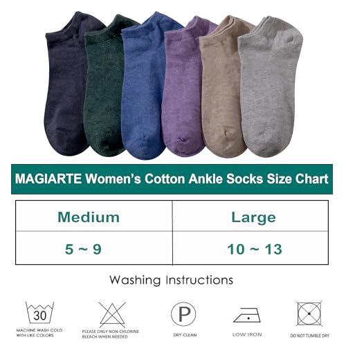 Image of MAGIARTE Womens Cotton Ankle Socks Low Cut Athletic Casual Mutil Color No Show Running Socks for Women