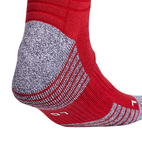 Adidas 5-Star Cushioned High Quarter Socks (1-Pair), Team Power Red/White, Large #TOP2