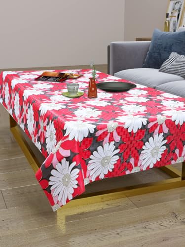 Image of Dakshya Industirs PVC Waterproof Table Cover 36x54 Inch Floral Printed Center Table Cover Washable Plastic Table Sheet Oilproof Dining Table Cover for Coffee Table Living Room Home (Decorative Petal)