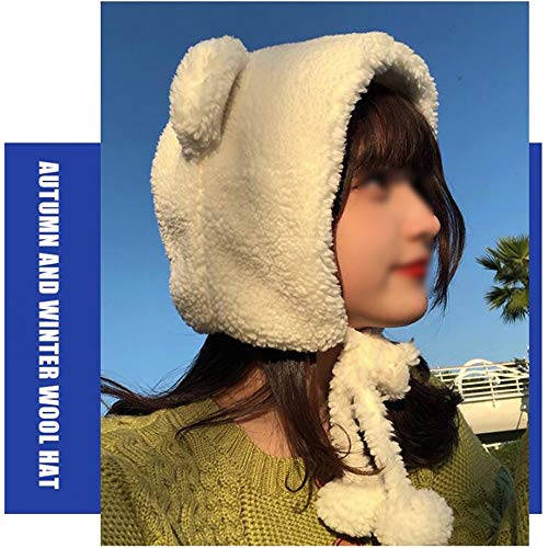 Bonnet ours mignon cache-oreilles chapeau baotou femme hiver chaud