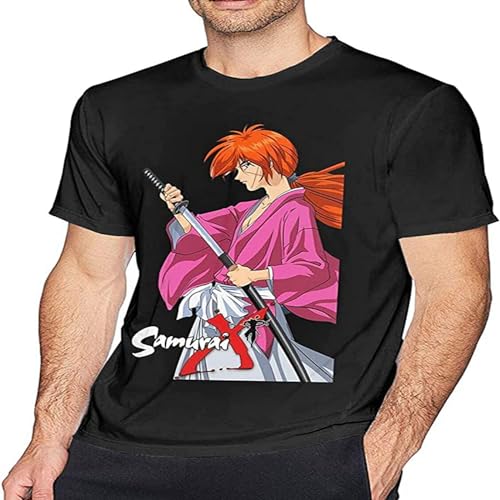 MEIHUANG Rurouni Kenshin - Camiseta de manga corta para hombre, Negro , S