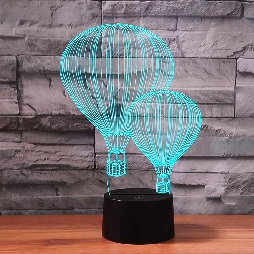 Lámpara ilusión 3D globo aerostático con cambio 7 colores