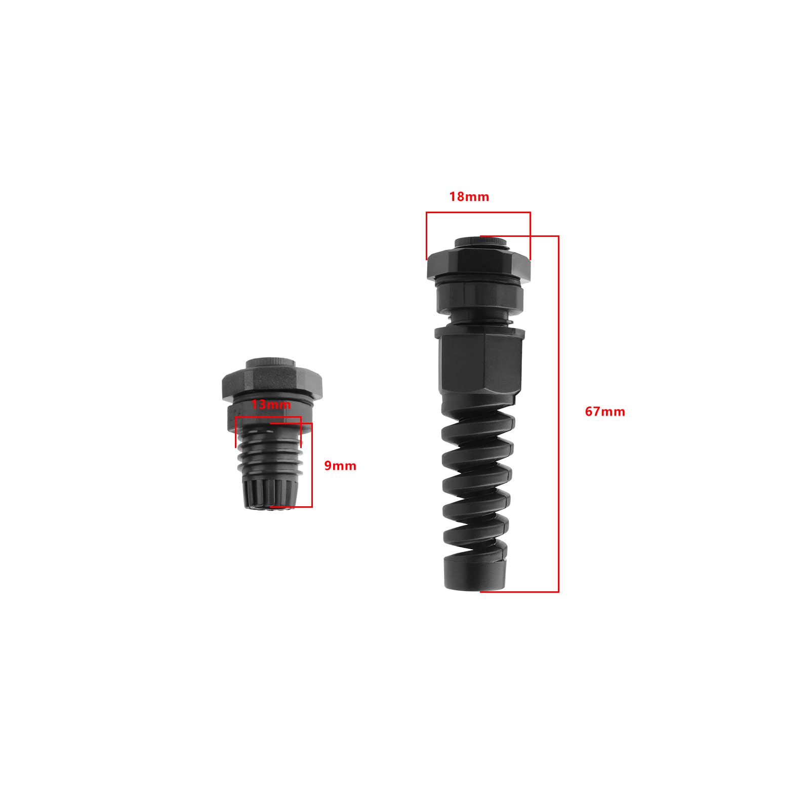 10pz serra cavo PG7 giunto impermeabile nero regolabile per 3mm-6.5mm