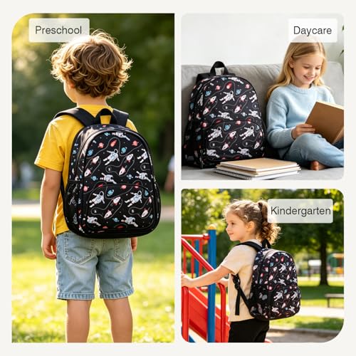 Image of Toddler Kids Backpack for Boys Girls 3-6: Travel Overnight Bag for Preschool, Kindergarten Space Backpack