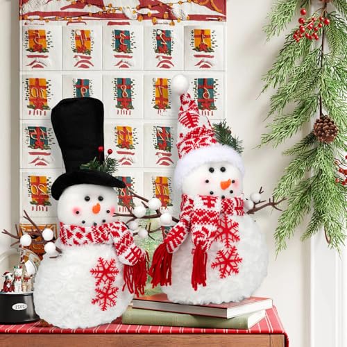 2pcs-Christmas-Snowman-Plush-Xmas-Stuffed-Snowman-Christmas-Snowman-Decorations-Plush-Snowman-Decor-for-Indoor-Table-Christmas-Day-Holiday-Party-Bedside-Table-Winter-Decoration-Birthday-Gift 2pcs Christmas Snowman Plush Xmas Stuffed Snowman Christmas Snowman Decorations Plush Snowman Decor for Indoor Table Christmas Day Holiday Party Bedside Table Winter Decoration Birthday Gift