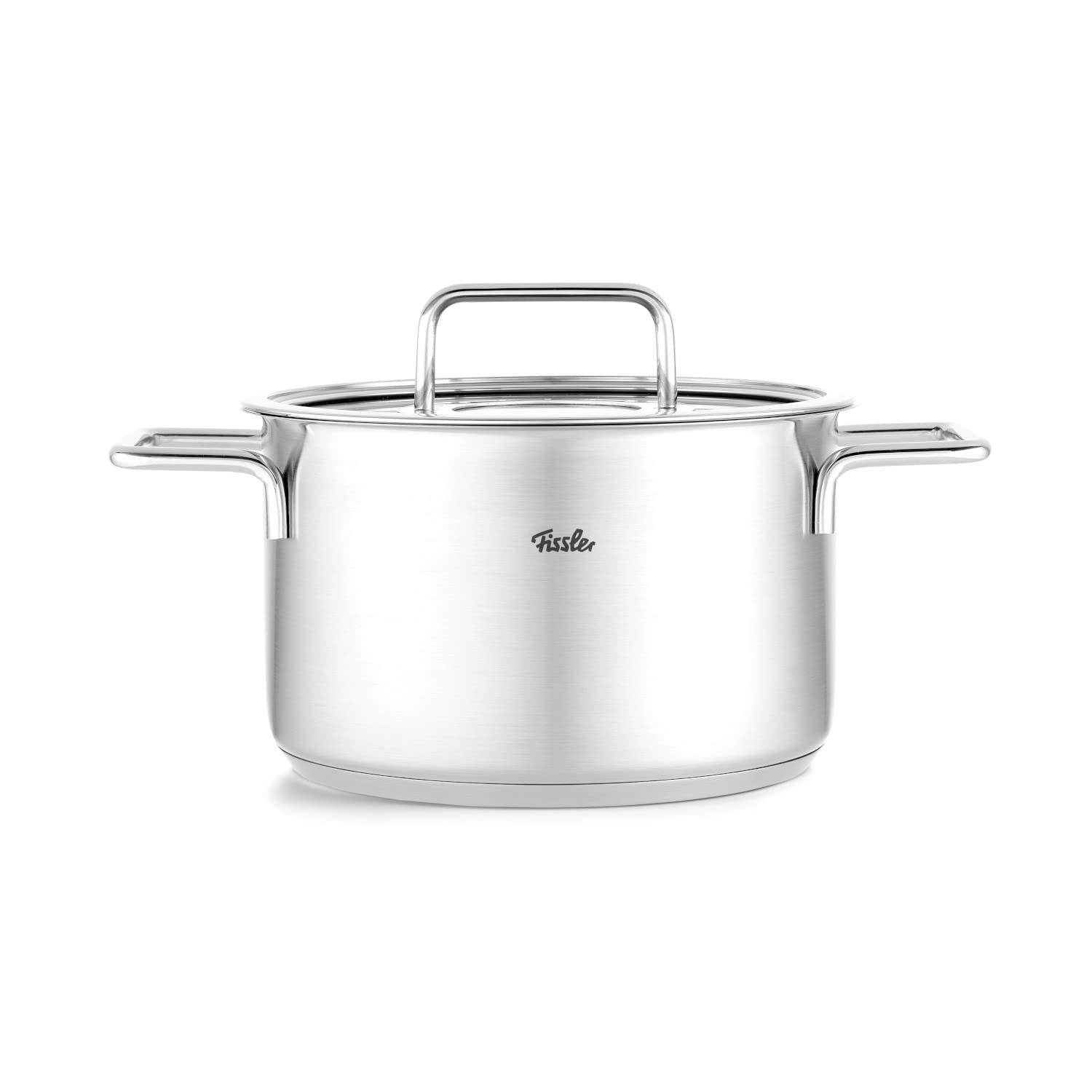 Fissler Pure Collection/Edelstahl-Kochtopf (Ø 20 cm, 3,6L) Töpfe inkl. Glas-Deckel, Innen-Skalierung – Induktion