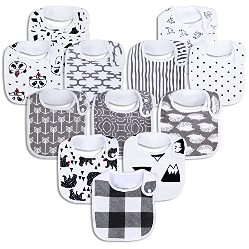 Image of Benoxine Baby Bibs Soft and Absorbent Organic Cotton Bandana Drool Bibs Set for Boys Girls Newborn 0-36 Months