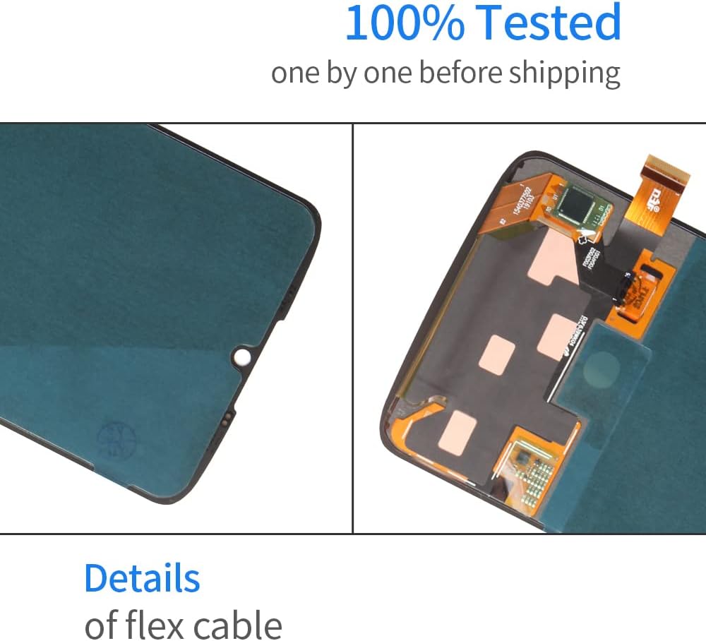 for Motorola Moto Z4 LCD Screen Replacement XT1980-4 Screen Replacement Z4 XT1980 XT1980-3 LCD Display Touch Digitizer Assembly Repair Parts Kit (OLED Black)