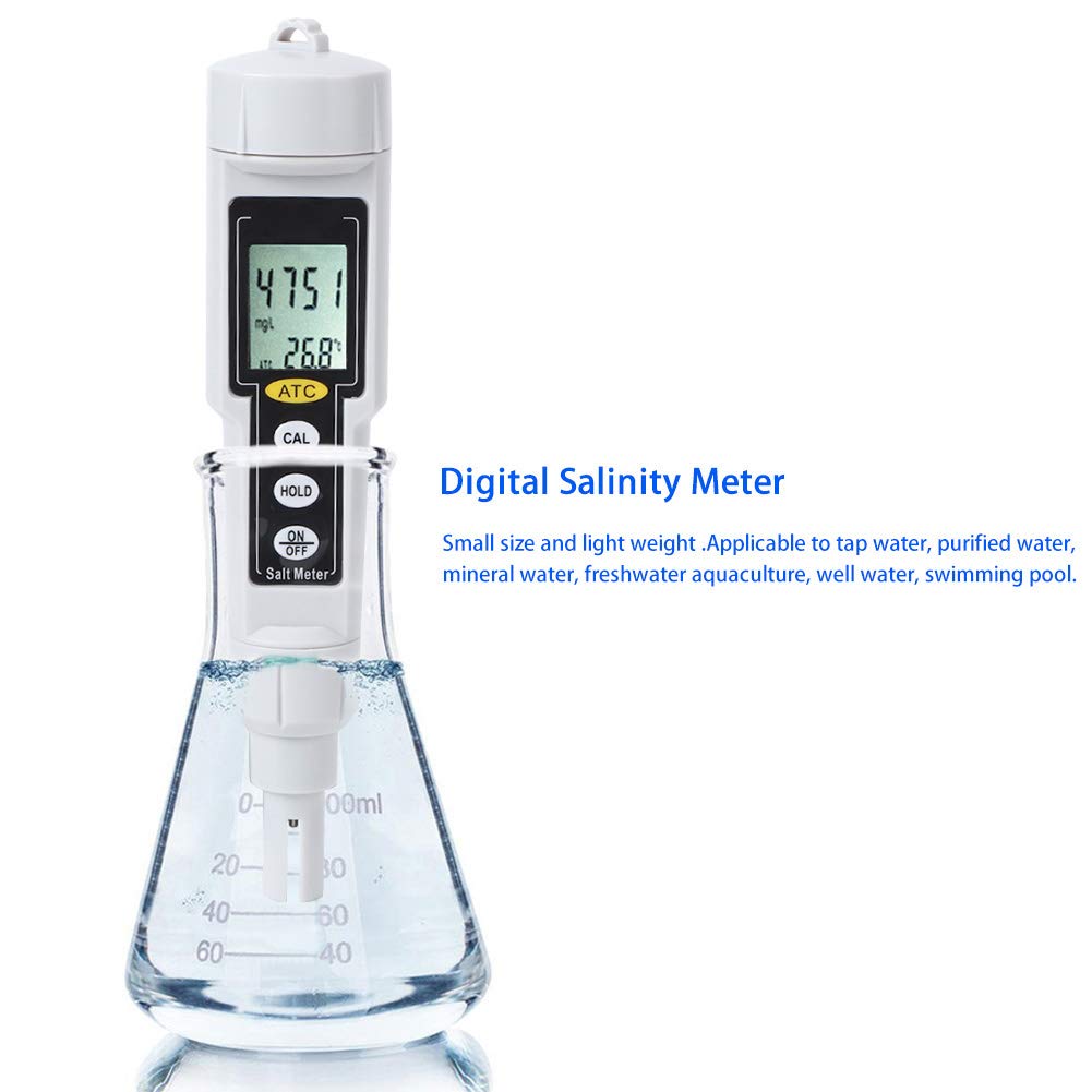 KIMISS Tester digitale di salinità per acqua salata, CT3081 Salinometro portatile temperatura palmare acqua salata test scientifico industriale, misura ispezionare la strumentazione di analisi delle