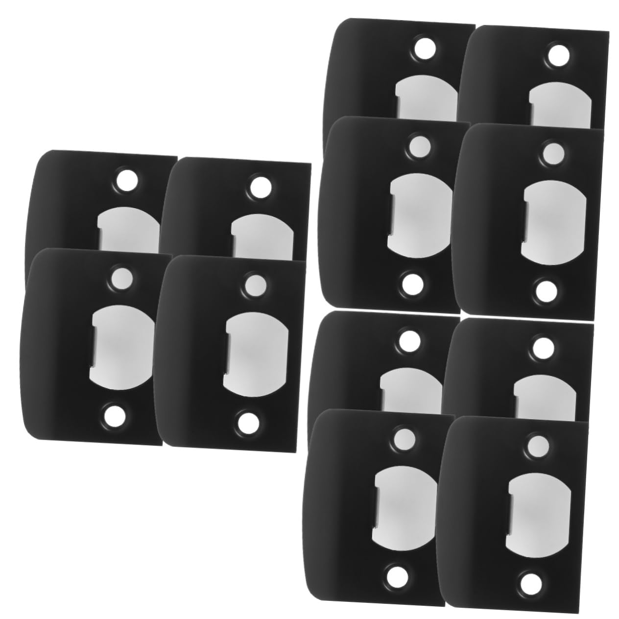 Tofficu Lot De 12 Gâches De Porte Pêne Dormant Plaque De Renfort Loquet De Porte En Métal Vis Faciles À Installer Boîte À Boucle