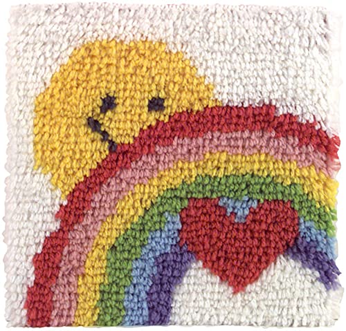 Image of Wonderart Sunshine Rainbow Latch Hook Kit, 12 inch X 12 inch