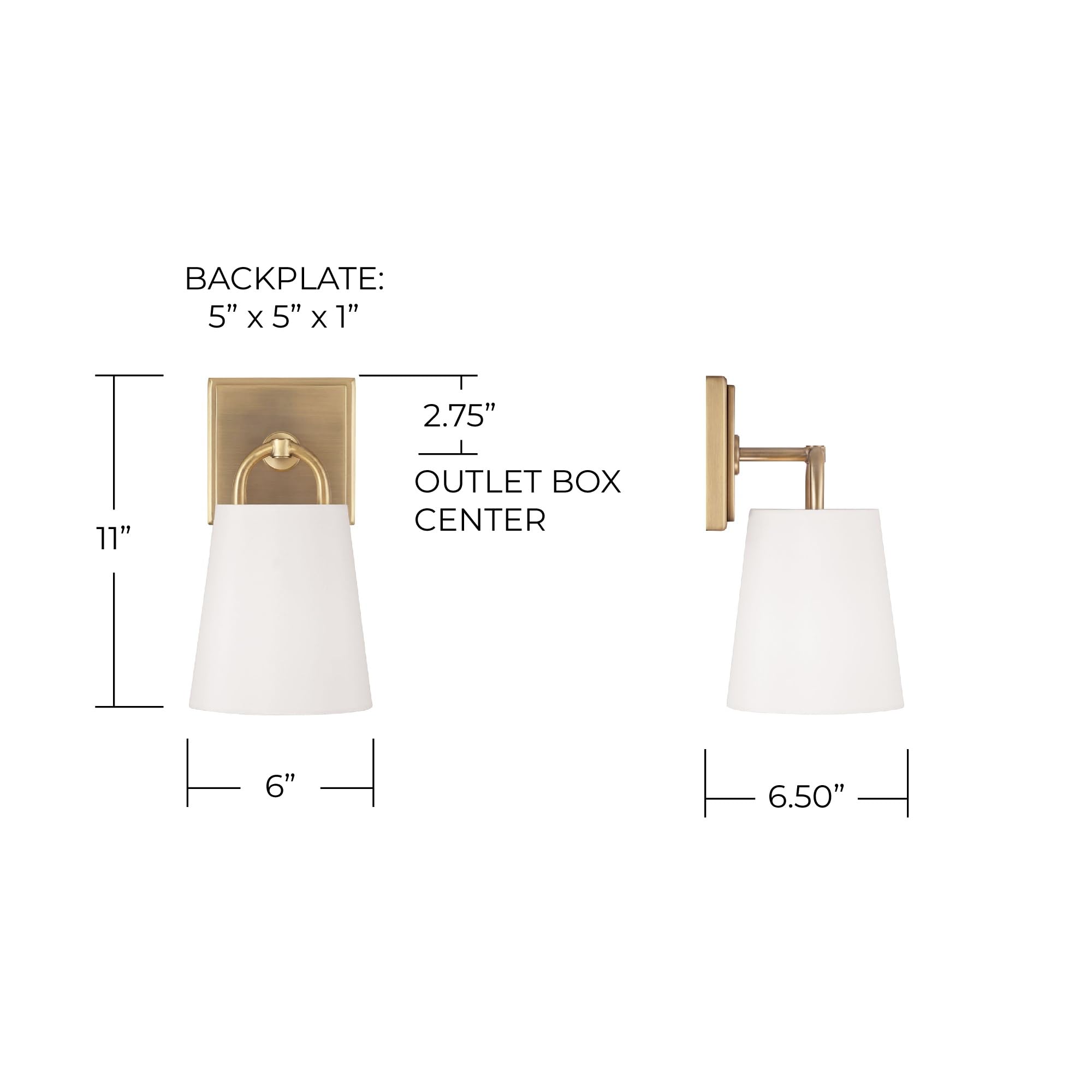 Capital Lighting 649411AD Brody Transitional White Fabric Wall