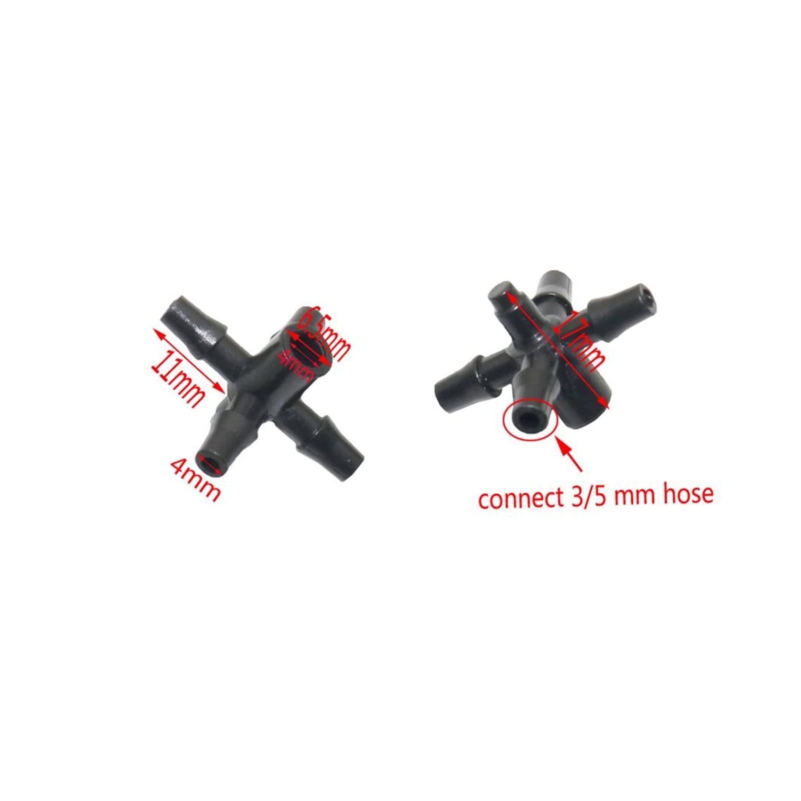 Garden Plumbing 500 Pieces Garden Water Connectors 3/5mm BW Crossover Hose Diverter Garden Irrigation System Accessories