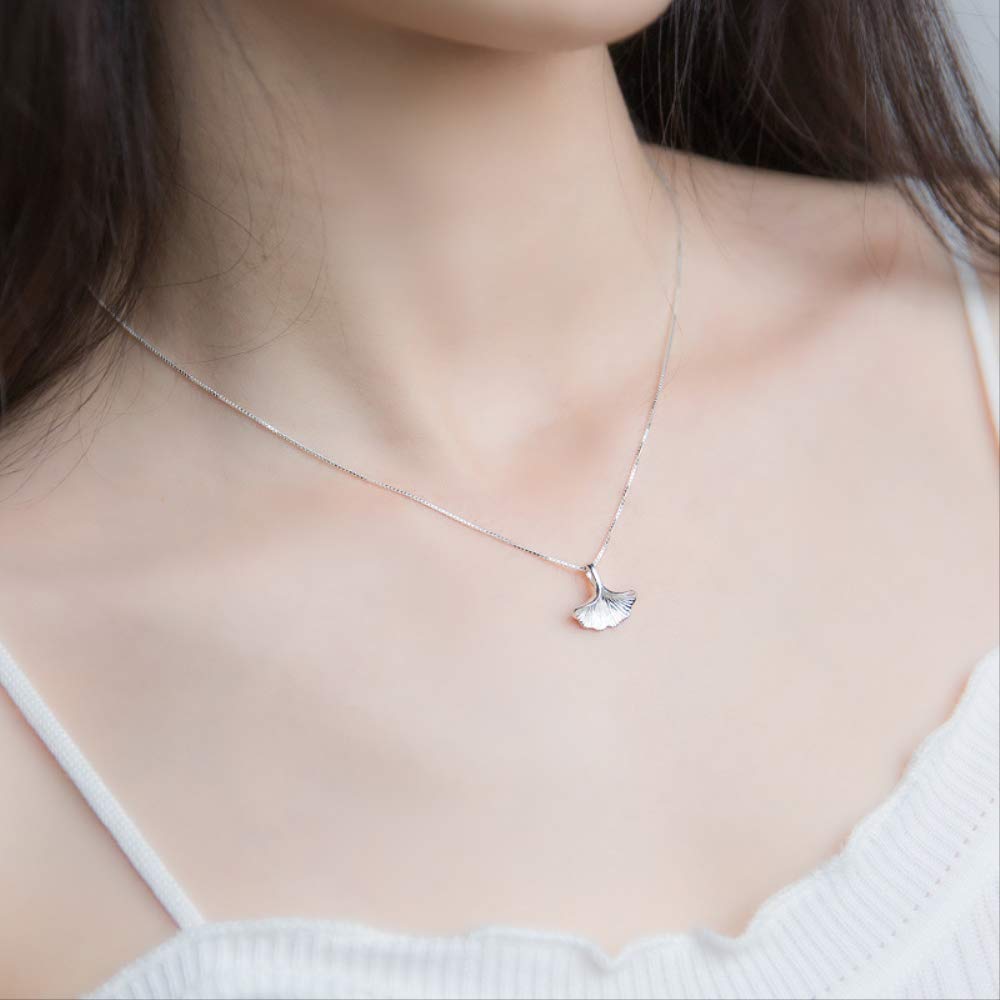Collar con forma de concha pura para mujer, joyería para niña, colgante de ginkgo biloba para fiesta, hecho en China