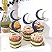 12pcs Moon and Star Cupcake Toppers - Over the Moon, Twinkle Twinkle Little Star, Outer Space Theme Party Decorations