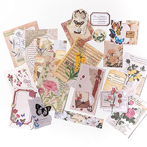 Aldieco 260pcs Vintage Scrapbooking Stickers Paper Pack, DIY Retro Journaling Supplies Stickers kit,Flowers Scrapbook Paper Accessories, Flowers Washi Paper Sticker (hualuokongshan) steampunk buy now online