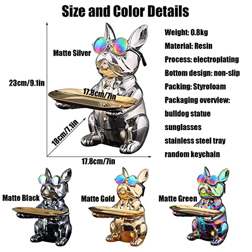 Estatua Bulldog Francés Multifuncional de Resina Dorada miniatura 3