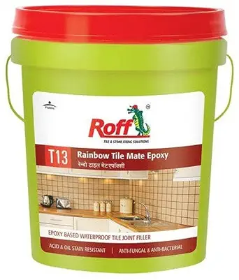 Roff T13 Rainbow Tile Mate Epoxy, Water Proof Tile Joint Filler (Jet Black) 5 Kg