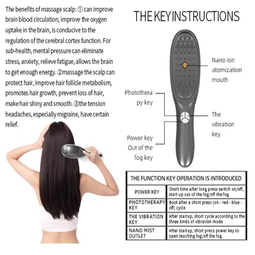 Image of USB Charged Electric Massage Comb for Head Revitalizing Hair Care Massage Comb - Vibration Head Massager with Steamer Function for Deep Scalp Relaxation and Healthy Hair Growth